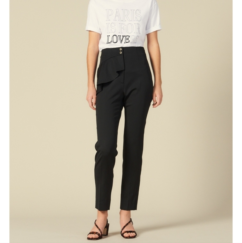 Like New SANDRO Black High-Waisted Women's Pants